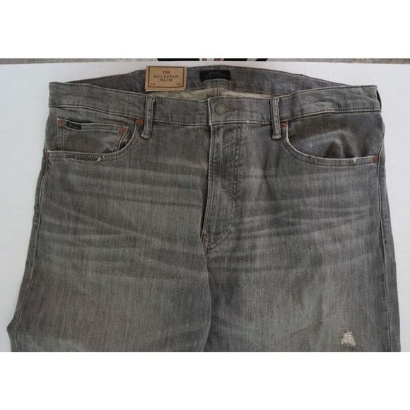 Polo Ralph Lauren Men Sz 38x32 Gray The Sullivan Slim Rope Dyed Jeans $198+ - Picture 3 of 11